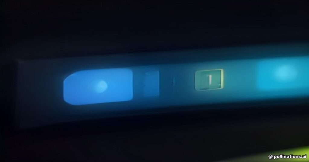 Cabo de rede conectado a um roteador com luzes LED acesas em ambiente técnico escuro.