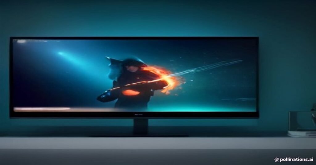 Cabos de rede conectados a um roteador e uma televisão exibindo uma imagem de vídeo pixelizada e travada.