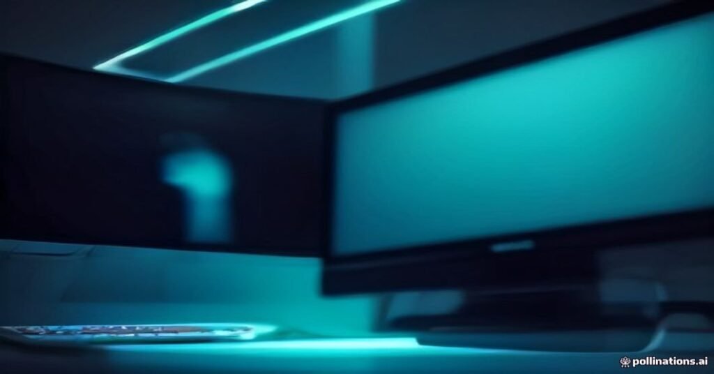 Roteador moderno com cabos Ethernet conectados e luzes indicadoras acesas, com uma TV em segundo plano.