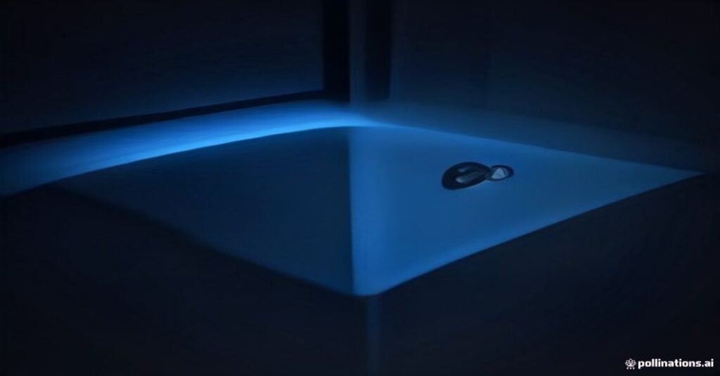 Roteador preto com cabos de rede azuis conectados e luzes indicadoras acesas em ambiente com iluminação contrastante.
