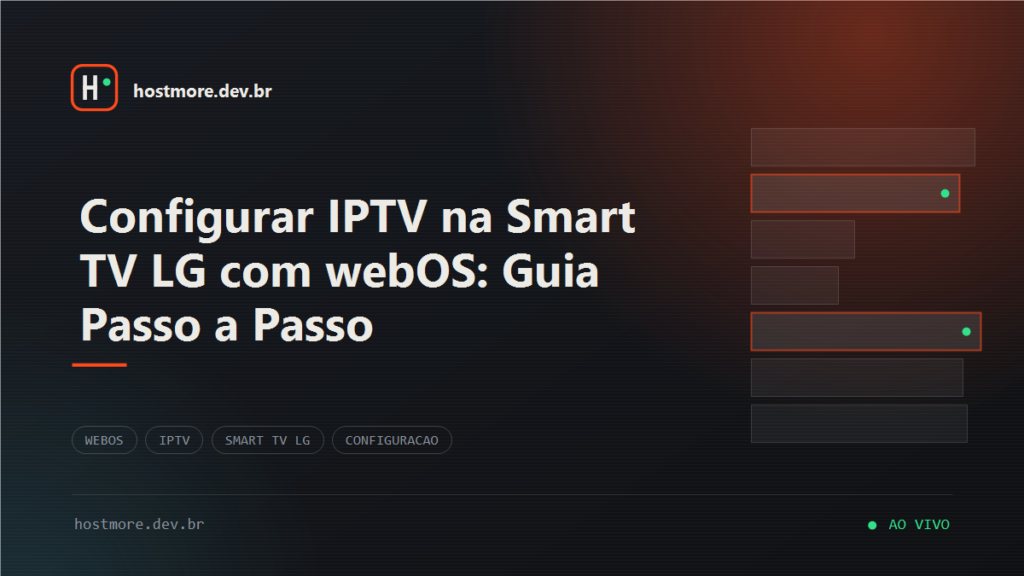 Cabo de rede azul conectado à porta traseira de uma Smart TV LG com iluminação contrastante azul e laranja.