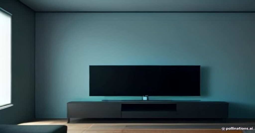 Smart TV LG exibindo configurações de rede e aplicativo IPTV, com roteador moderno ao lado, em ambiente de luz contrastada.
