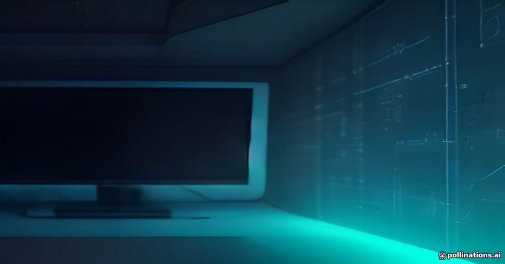 Roteador de rede com cabos Ethernet conectados, luzes indicando tráfego de dados, e tela de TV congelada ao fundo.