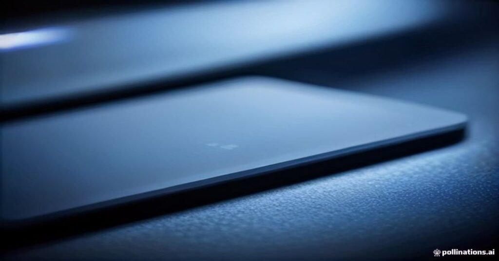 Roteador Wi-Fi 6 preto com luzes indicadoras acesas e cabos de rede conectados em ambiente com iluminação ciano e laranja.